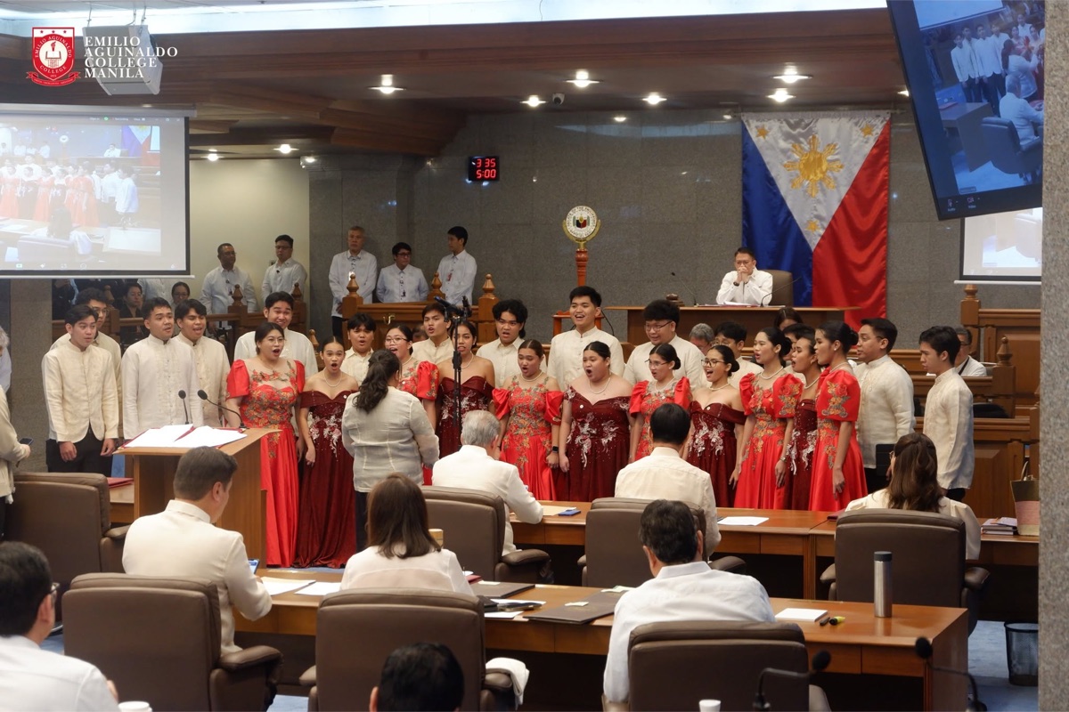 singing at the Senate of the Philippines