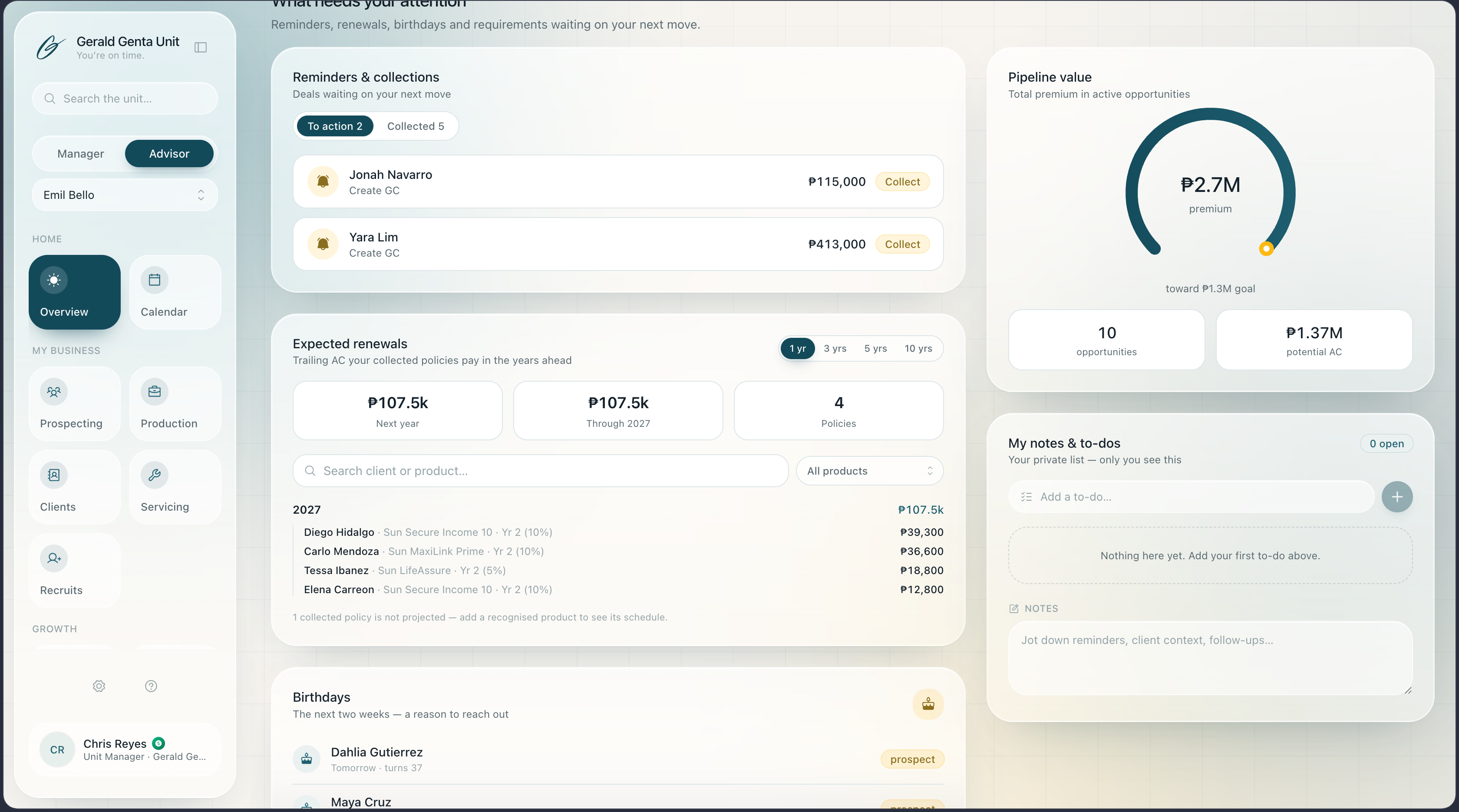 Automated reminders